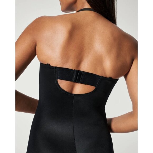 SPANX Suit Your Fancy Strapless Cupped Mid-Thigh Bodysuit Black L Convertible - Picture 6 of 6